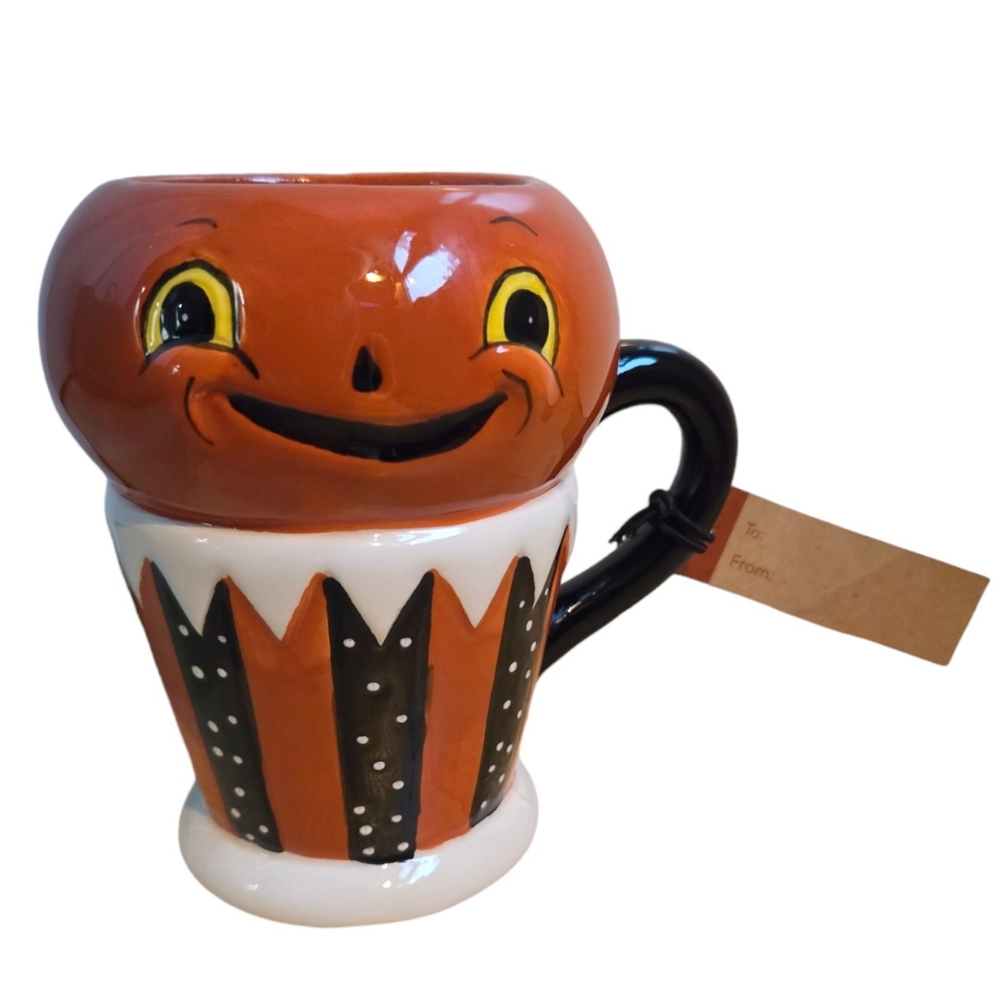 Johanna Parker & Magenta pumpkin ceramic Halloween mug, NWT